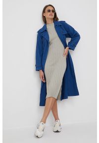 Lauren Ralph Lauren płaszcz damski przejściowy dwurzędowy. Okazja: na co dzień. Kolor: niebieski. Styl: casual