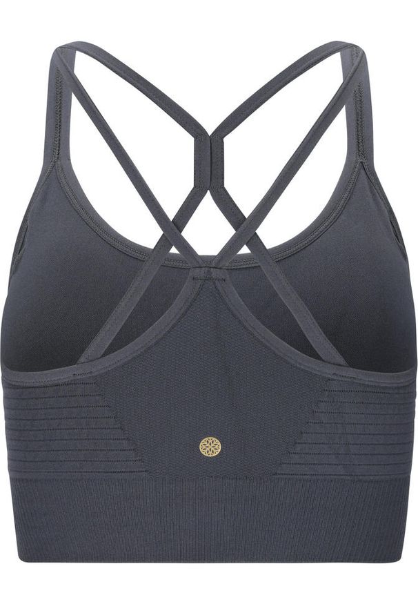 Stanik do jogi Athlecia bezszwowy. Kolor: niebieski. Materiał: poliester, nylon. Sport: joga i pilates