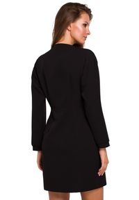Sukienki.shop - Sukienka elegancka kopertowa asymetryczna mini czarna. Kolor: czarny. Typ sukienki: kopertowe, asymetryczne. Styl: elegancki. Długość: mini #3