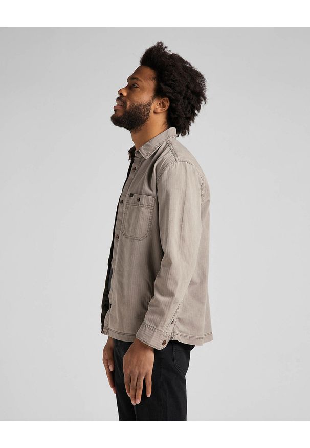 Lee - LEE OVERSHIRT MĘSKA KOSZULA MUD STONE L66BQP55 112145363