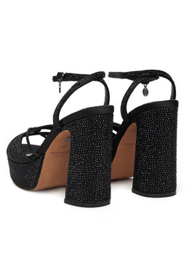 Nine West Sandały S3SH005-01A Czarny. Kolor: czarny. Materiał: materiał