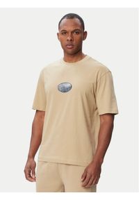 Hugo - HUGO T-Shirt Nadero 50566032 Beżowy Regular Fit. Kolor: beżowy. Materiał: bawełna #1