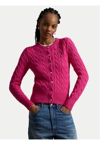 Polo Ralph Lauren Kardigan 211971868509 Różowy Slim Fit. Typ kołnierza: polo. Kolor: różowy. Materiał: bawełna #1