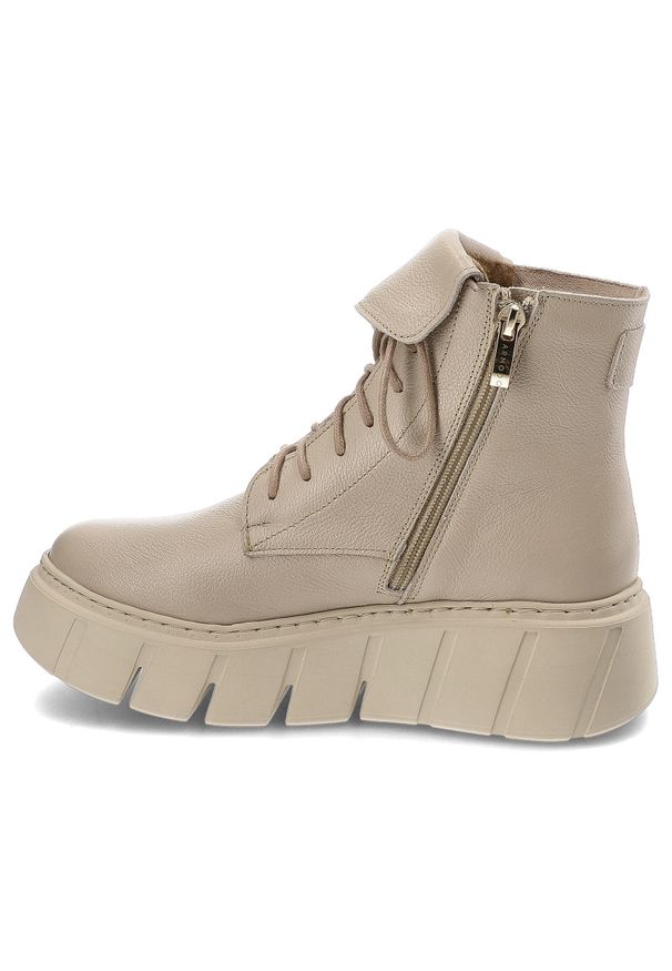 Beżowe Botki Armodo Modne Obuwie Damskie. Okazja: na co dzień. Wysokość cholewki: za kolano. Kolor: beżowy. Materiał: materiał. Styl: klasyczny, casual, elegancki