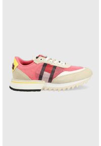 Tommy Jeans sneakersy kolor różowy. Nosek buta: okrągły. Zapięcie: sznurówki. Kolor: różowy. Materiał: guma