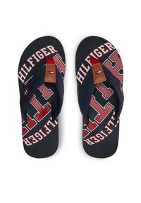 TOMMY HILFIGER - Tommy Hilfiger Japonki Essential Th Beach Sandal FM0FM01369 Granatowy. Kolor: niebieski. Materiał: materiał