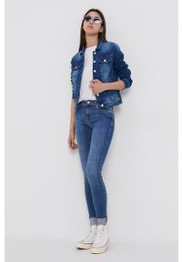 only - Only Kurtka jeansowa damska kolor granatowy przejściowa. Okazja: na co dzień. Kolor: niebieski. Materiał: jeans. Styl: casual #5