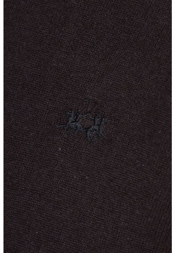 La Martina - LA MARTINA Czarny sweter męski z golfem, Rozmiar XL. Typ kołnierza: golf. Kolor: czarny