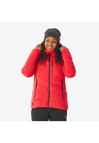 WEDZE - Kurtka narciarska damska Quechua 500 Warm. Kolor: czerwony. Materiał: włókno. Sezon: zima. Sport: narciarstwo