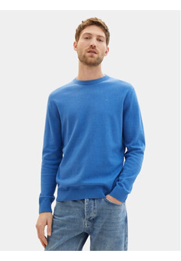 Tom Tailor Sweter 1039810 Niebieski Regular Fit. Kolor: niebieski. Materiał: bawełna