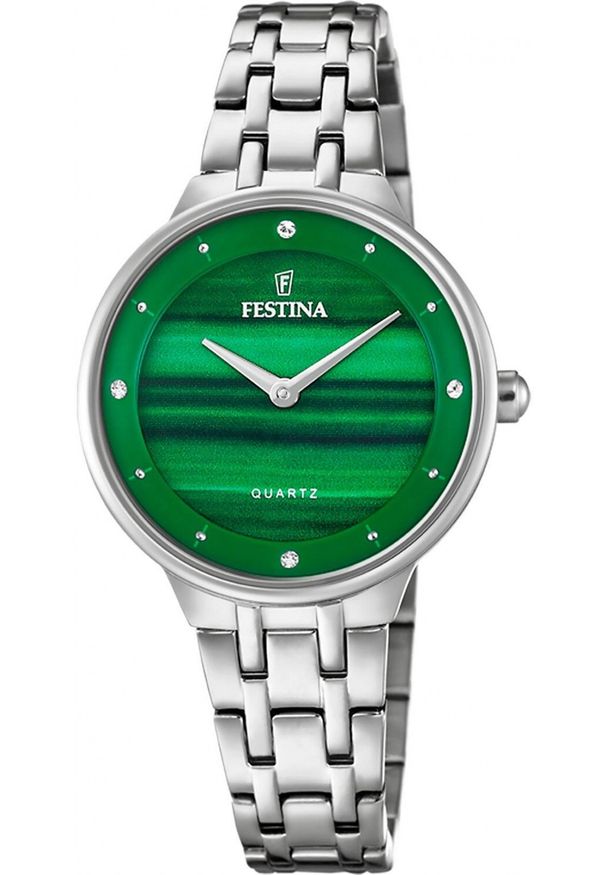 Zegarek damski Festina F20600-B CYRKONIE srebrny. Kolor: srebrny
