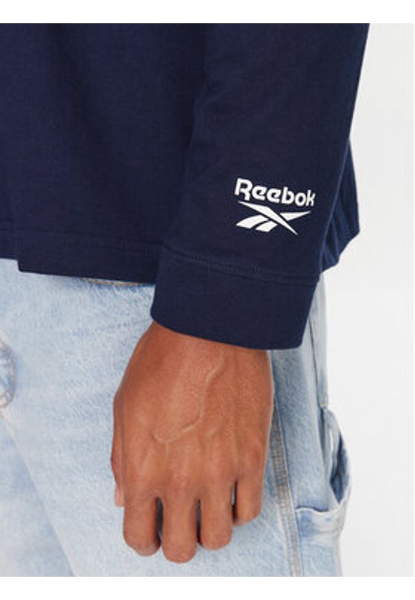 Reebok T-Shirt RK25155CCM Granatowy Regular Fit. Kolor: niebieski. Materiał: bawełna