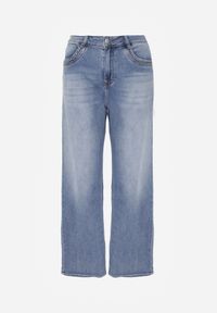 Renee - Niebieskie Jeansy High Waist Wide Leg z Bawełną i Domieszką Wiskozy Hirei. Stan: podwyższony. Kolor: niebieski #5