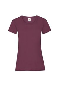 FRUIT OF THE LOOM - Koszulka Damska Valueweight. Kolor: czerwony, wielokolorowy, brązowy
