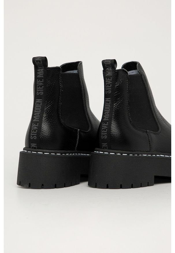 Steve Madden - Sztyblety Veerly. Nosek buta: okrągły. Kolor: czarny. Materiał: guma. Obcas: na obcasie. Wysokość obcasa: średni