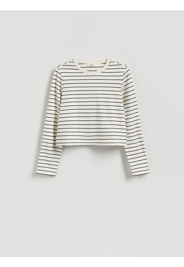 Reserved - Bluza w paski - wielobarwny. Materiał: wiskoza, dzianina. Wzór: paski