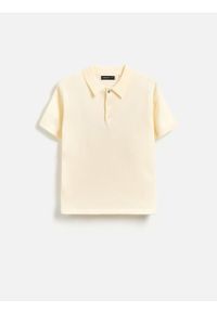 Reserved - Sweter polo - złamana biel. Typ kołnierza: polo. Materiał: bawełna, dzianina #1