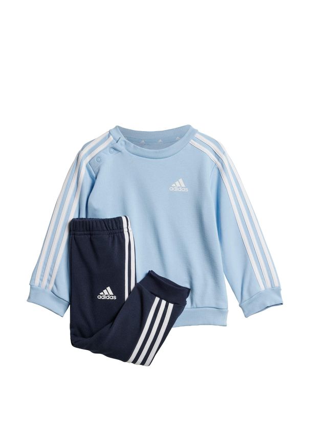 Adidas - Zestaw Essentials 3-Stripes Jogger Kids. Kolor: biały, wielokolorowy, niebieski. Materiał: materiał, dresówka