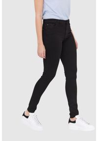 7 FOR ALL MANKIND Czarne jeansy damskie z wysokim stanem HW SKINNY SLIM ILLUSION RINSED BLACK, Rozmiar 30. Stan: podwyższony. Kolor: czarny