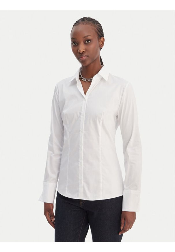 Hugo - HUGO Koszula 50554568 Biały Slim Fit. Kolor: biały. Materiał: bawełna