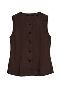 Vero Moda Kamizelka Selma 10345675 Brązowy Regular Fit. Kolor: brązowy. Materiał: bawełna #2