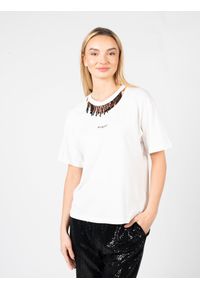 Pinko T-Shirt "Tiphanie" | 1G18AS A06Y | Kobieta | Biały. Okazja: na co dzień. Kolor: biały. Materiał: bawełna. Wzór: nadruk. Styl: casual, klasyczny