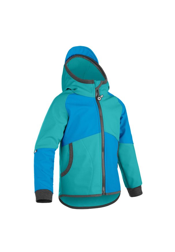 UNUO - Kurtka softshellowa dziecięca z polarem Street, Turquoise, St. Emerald. Kolor: zielony. Materiał: polar. Sezon: jesień, wiosna. Styl: street