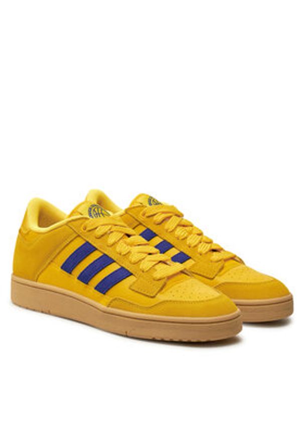 Adidas - adidas Sneakersy Rapid Court Low JR3156 Żółty. Kolor: żółty. Materiał: skóra, zamsz