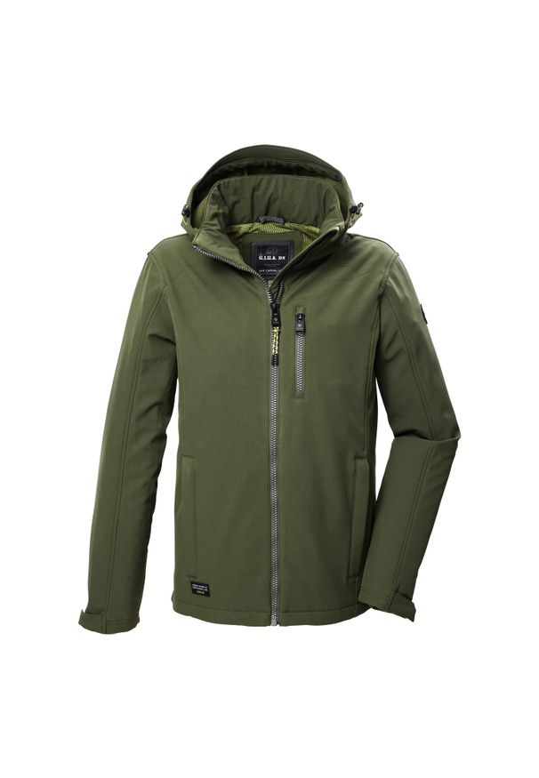 GIGA DX - Kurtka softshell z kapturem Killtec GW 29. Typ kołnierza: kaptur. Kolor: zielony, szary, wielokolorowy. Materiał: softshell. Sport: turystyka piesza