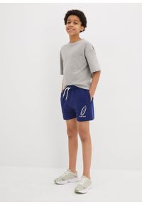 bonprix - Szorty dresowe z bawełny organicznej. Kolor: niebieski. Materiał: dresówka, bawełna #3