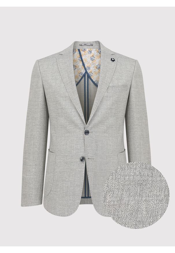 Pako Lorente - Szara marynarka casualowa P23SF-3X-019-N-S. Okazja: na co dzień. Kolor: szary. Wzór: gładki. Sezon: lato. Styl: casual