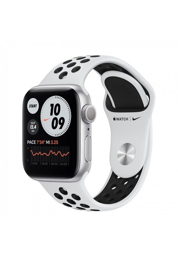 APPLE - Smartwatch Apple Watch Nike 6 GPS+Cell 40 aluminium, srebrny | platyna/czarny pasek sport. Rodzaj zegarka: smartwatch. Kolor: wielokolorowy, czarny, srebrny. Styl: sportowy