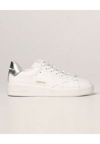 GOLDEN GOOSE - Sneakersy Purestar ze srebrną piętą. Kolor: biały. Materiał: guma. Szerokość cholewki: normalna. Wzór: aplikacja #2