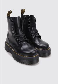 Dr. Martens - Buty Jadon Polerowane Gładkie Dr Marteny Czarne Damskie. Okazja: na co dzień. Kolor: czarny. Wzór: gładki. Sport: turystyka piesza