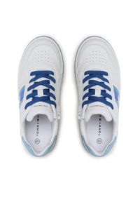 TOMMY HILFIGER - Tommy Hilfiger Sneakersy Flag Low Cut Lace-Up Sneaker T3X9-32869-1355 S Biały. Kolor: biały. Materiał: skóra #2