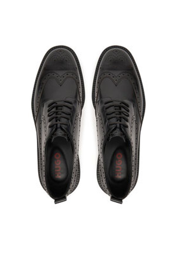 Hugo - HUGO Półbuty Lysander 50548655 Czarny. Kolor: czarny. Materiał: skóra