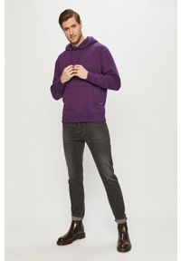 Jack & Jones Bluza męska kolor fioletowy z kapturem gładka. Okazja: na co dzień. Typ kołnierza: kaptur. Kolor: fioletowy. Wzór: gładki. Styl: casual #2