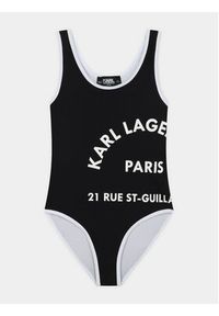 Karl Lagerfeld Kids Strój kąpielowy Z30060 S Czarny. Kolor: czarny. Materiał: syntetyk