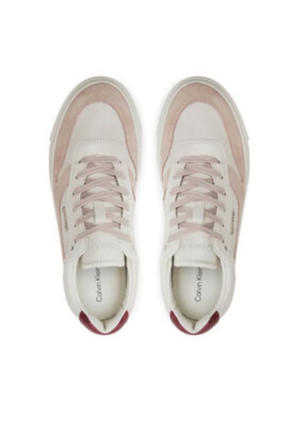 Calvin Klein Sneakersy Ff Cupsole Lace Up W/Ml Mix M HW0HW02125 Beżowy. Kolor: beżowy. Materiał: skóra