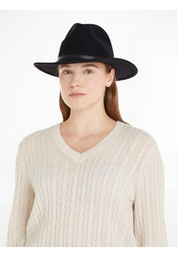 TOMMY HILFIGER - Tommy Hilfiger Kapelusz Th Evening Fedora AW0AW15316 Czarny. Kolor: czarny. Materiał: materiał