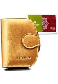 Portfel damski Peterson PTN 43972-SH złoty. Kolor: złoty. Materiał: lakier, skóra