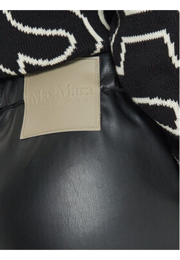 Max Mara Leisure Spodnie z imitacji skóry Struzzo 2426786098 Czarny Straight Fit. Kolor: czarny. Materiał: skóra
