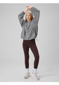4f - 4F Bluza dresowa oversize z modalem damska - szara M. Okazja: na co dzień. Typ kołnierza: kaptur. Kolor: szary. Materiał: dresówka. Styl: casual #2