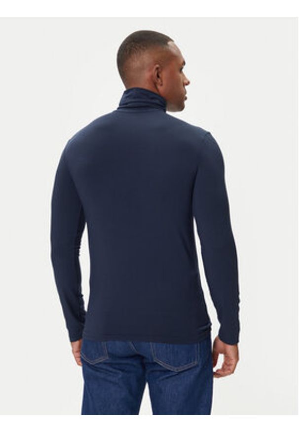 Emporio Armani Underwear Golf EM000388 AF14988 UB102 Granatowy Slim Fit. Typ kołnierza: golf. Kolor: niebieski