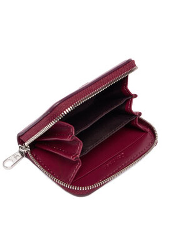 Calvin Klein Portfel Bold Ck Medium Zip Around LV04F1154G Bordowy. Kolor: czerwony. Materiał: skóra