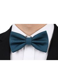 Mucha Męska w Zestawie z Poszetką - Alties - Ciemnoniebieski Petrol. Kolor: niebieski. Styl: elegancki, sportowy #3