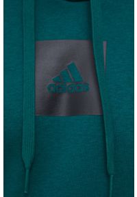 Adidas - adidas - Bluza. Kolor: zielony. Materiał: tkanina, bawełna, poliester, dzianina. Wzór: nadruk #3