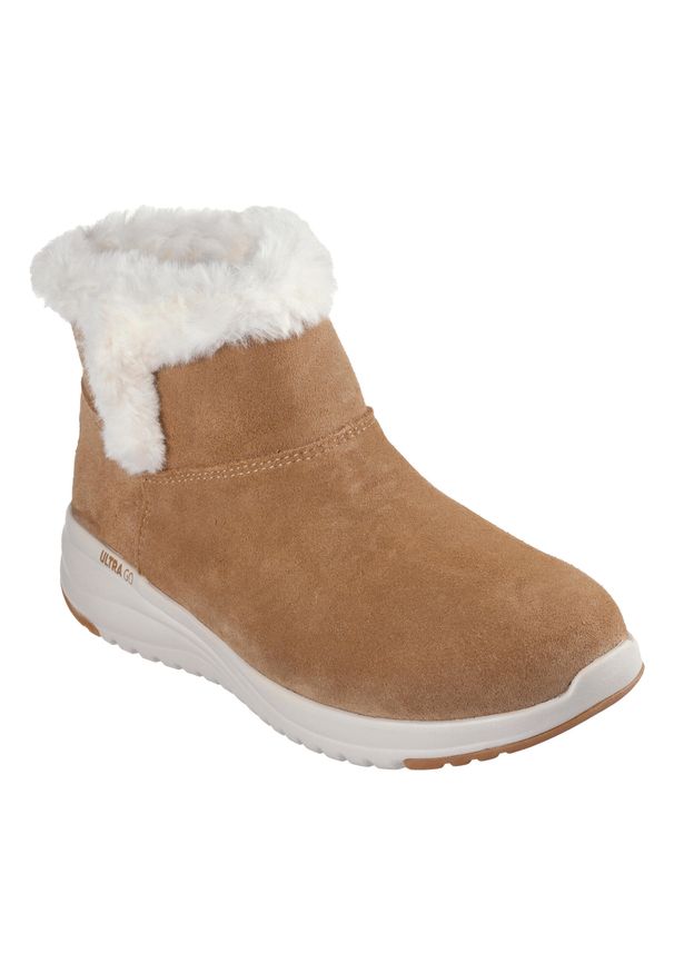 skechers - Buty zimowe damskie, On-The-Go Stellar - Cozy Step. Kolor: brązowy. Sezon: zima. Styl: sportowy