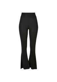 Damskie legginsy z wysokim stanem z flarą Urban Classics GT. Stan: podwyższony. Kolor: czarny. Materiał: prążkowany #1