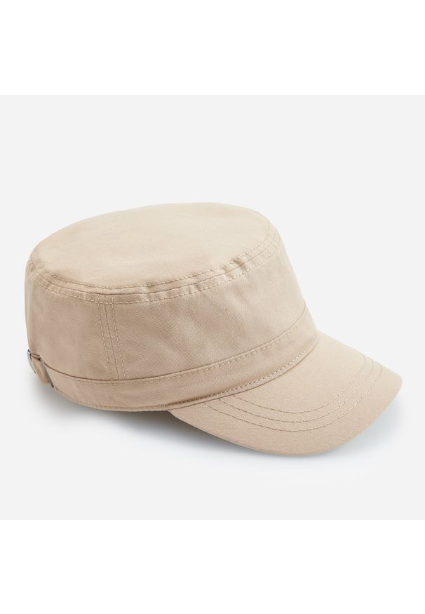 Reserved - Bawełniana czapka fidelka - Beżowy. Kolor: beżowy. Materiał: bawełna